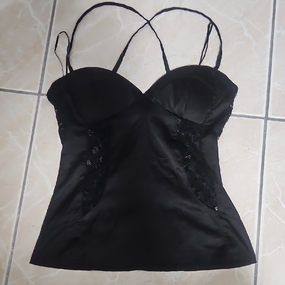 Urban Behavior Black Camisole with Lace Detail
